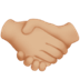 🤝🏼 handshake: medium-light skin tone display on Apple